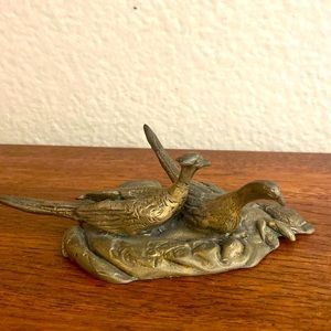 Signed R J WINSHIP Bronze Pheasants Sculpture